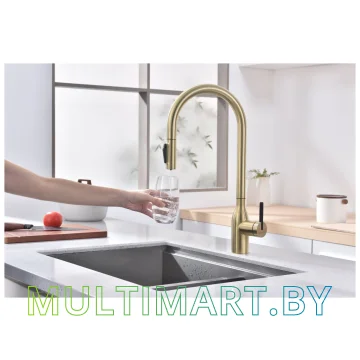 Смеситель Paulmark Universal Un213880-SBG (светлое брашированное золото) картинка 6